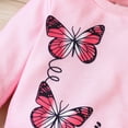 thumbnail image 6 of Gyratedream Toddler Baby Girl Clothes Long Sleeve Butterfly Printed Crewneck Sweatshirt Sweatpants Fall Winter Sweatsuit Set Outfit, 6 of 9