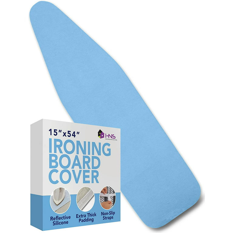 Ironing Board Cover and Pad, Minimalist and Extra Wide, Vintage & 100%  Cotton, Stretchable Iron Board, High Grade Padding Aqua Blue 