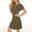 Army Green, variant on Babysbule Women's Summer Dresses Fashion Women Summer Button O-Neck Solid Diamonds Short Sleeve Mini Dress