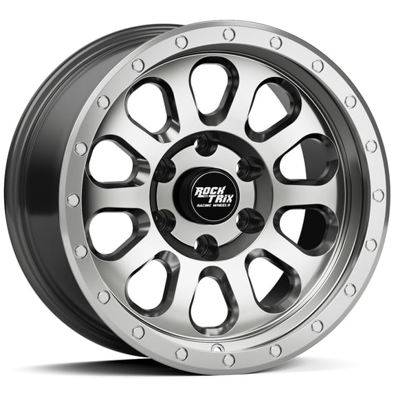 RockTrix RT111 17 inch Wheel Compatible with Toyota Tacoma 6x5.5" (6x139.7) Bolt Pattern, 17x9 (-12mm Offset), 106.1mm Bore, Gunmetal Polished, Also fits 4Runner, FJ Cruiser, 99-06 Tundra