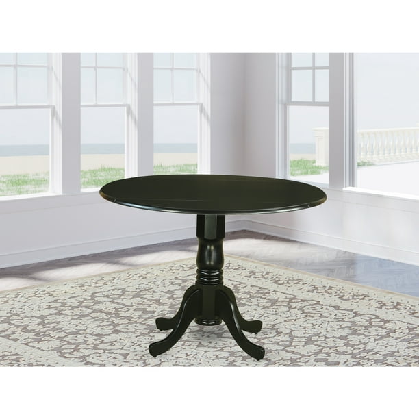 East West Furniture Dublin Round Table, Round Table With Drop Leaves