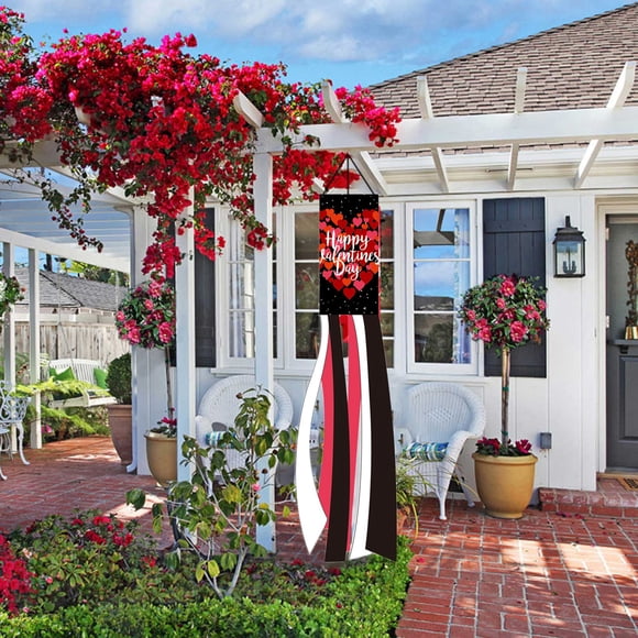 Danhjin The Windsock Happy Valentine's Day Windsock Polyester Garden Windsock Garden Party Deco Valentines Day Decorations