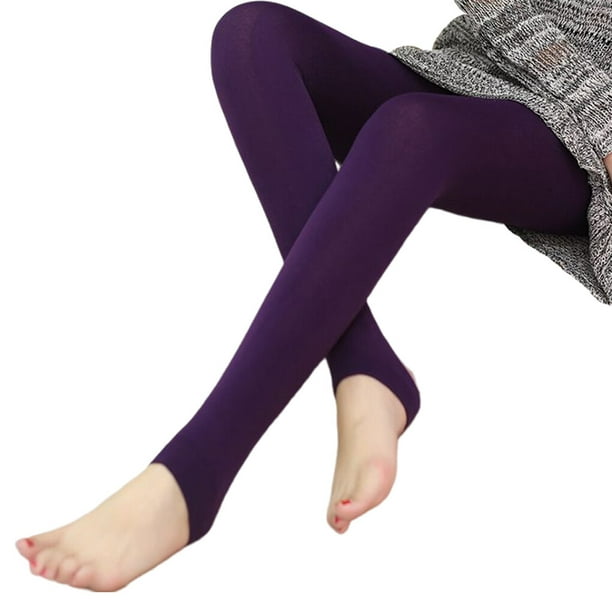 gufffrom Woman Thermal Leggings Elastic Velvet Comfortable Slim Home Office  School Casual Inner Wear Warm Skinny Pants for Female Purple Purple 
