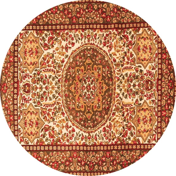 Ahgly Company Indoor Round Persian Orange Traditional Area Rugs, 7' Round