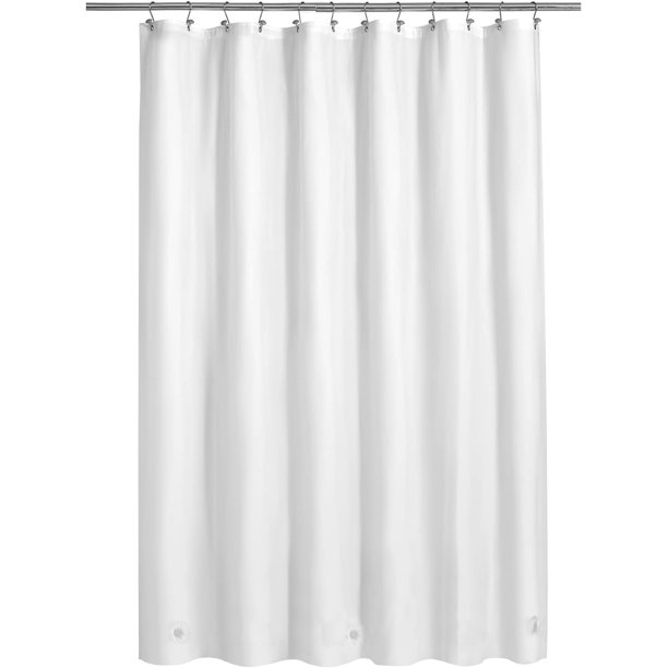 Barossa Design Cortina de ducha con patas de garra con 12 imanes – 36 ganchos de metal incluidos, 180 pulgadas de ancho x 70 pulgadas de alto, PEVA impermeable sin PVC, ojales de metal – esmerilado, 1