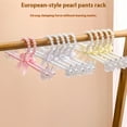 thumbnail image 2 of Wosthever Lote de 5 elegantes perchas para pantalones largos y vestidos con perlas, organizador elegante para ropa de adultos. Almacenamiento y organización del hogar Perchero rosa, 2 of 6