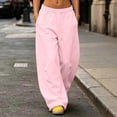 thumbnail image 2 of hotojiny Baggy Sweatpants Women Fashion Wide Leg Pants for Women Elastic Waist Drawstring Unisex Sweat Pants Streetwear S-3XL, 2 of 7