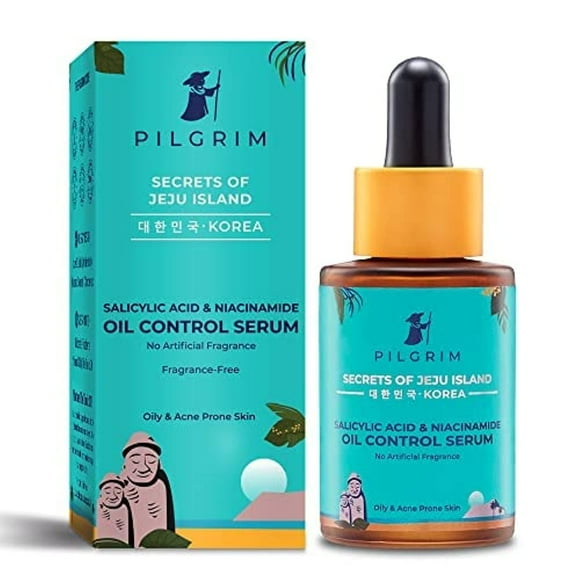 Pilgrim Korean Oil Control Serum Infused with Salicylic Acid Niacinamide Exfoliating Facial Serum Eliminate Dead Skin Cells Reveals Radiant Skin 101 Fl Oz 30ml