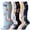 Navy, variant on WAYUTE Womens Compression Socks 6 Pairs Floral Printed Wicking Knit Soft Knee High Socks for Sports Fall Winter Daily Wear