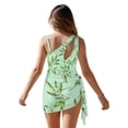 thumbnail image 6 of Xixirimido Floral Green Leaf Print Girls One Piece Swimsuits Cutout Bathing Suit with Cover Up Skirt Quick Dry Beach Swimwear with Adjustable Strap, Size 7-8 Years, 6 of 7