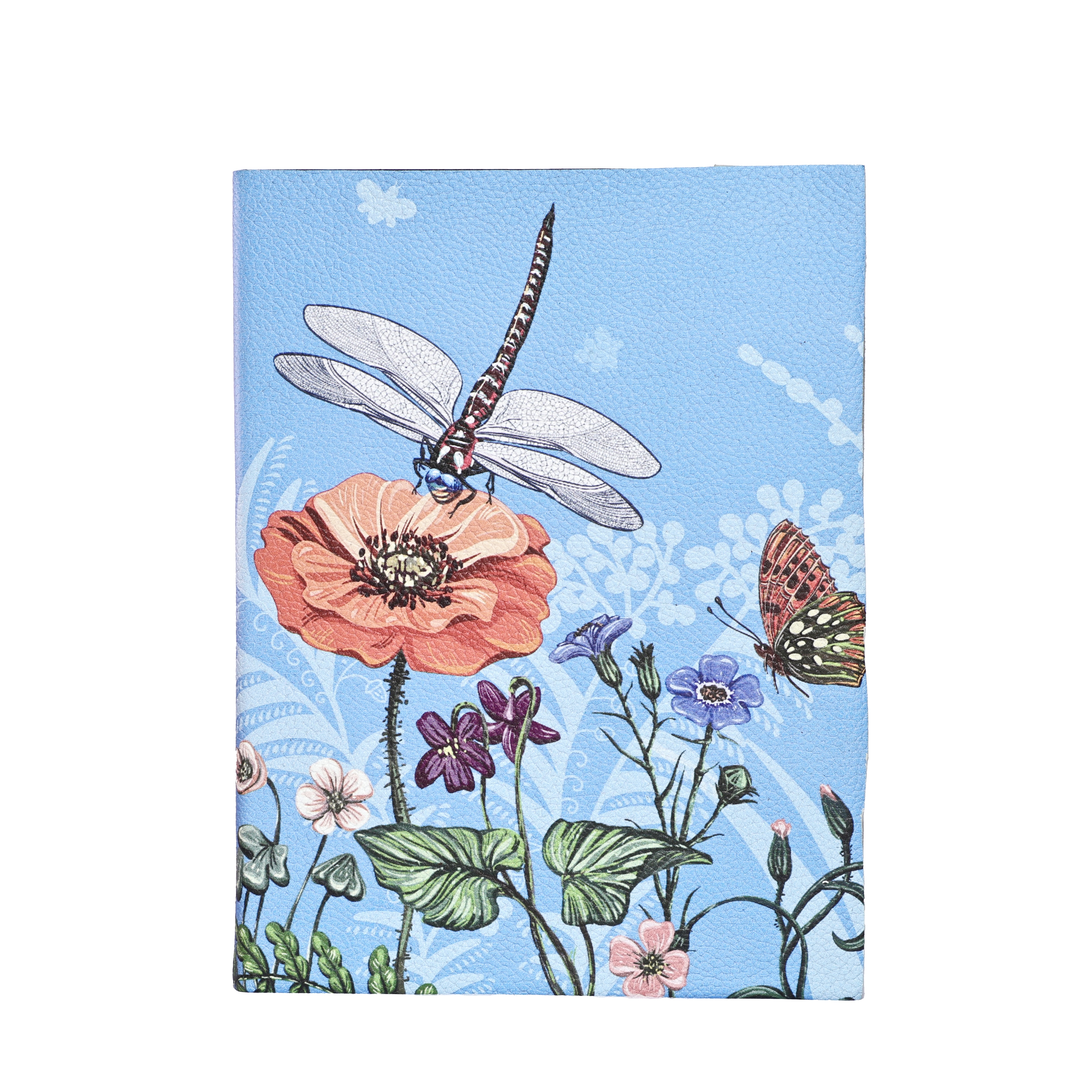 Leather Journal Notebook Blue Floral (Fiore Blu) Handmade Diary Travel Journal - Unique Gift for Her, Artists, Students, Birthday