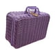 thumbnail image 5 of Maleta tejida, estuche de maquillaje, organizador de cosméticos, cesta de picnic rústica portátil para Violeta XL, 5 of 9