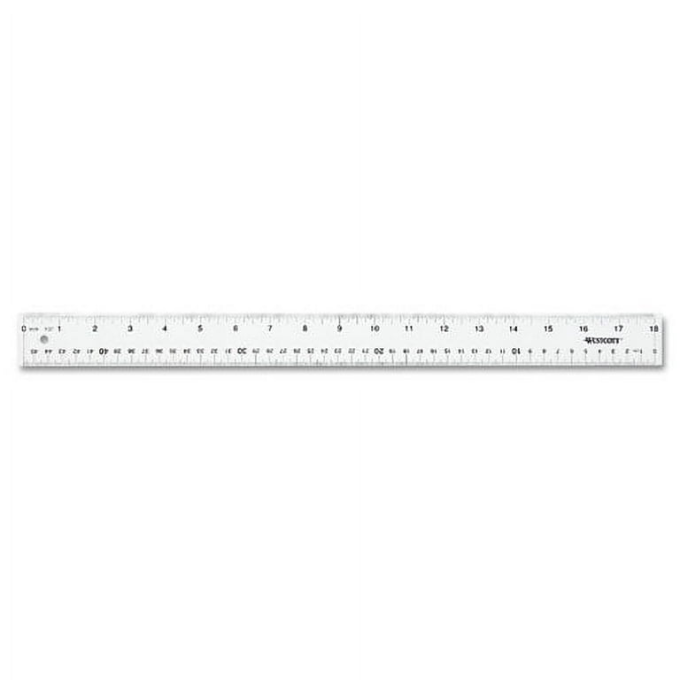 Clear Flexible Acrylic Ruler, Standard/Metric, 18 Long, Clear