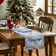 thumbnail image 4 of Winter Cartoon Snowman Table Runner 16x72in Non-Slip Cotton Linen Table Runners, Gray and Blue Dresser Scarves TableRunner for Dinner Kitchen Dining Wedding Party, 4 of 9