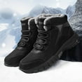 thumbnail image 6 of Xfvqtps Mens Snow Boots Plush Fleece Line Suede Sole Lace Up Thick Bottom Fashion Waterproof Non Slip Outdoor Climbing Hiking Ankle Booties Solid Color Winter Warm Casual Short Boots, 6 of 9
