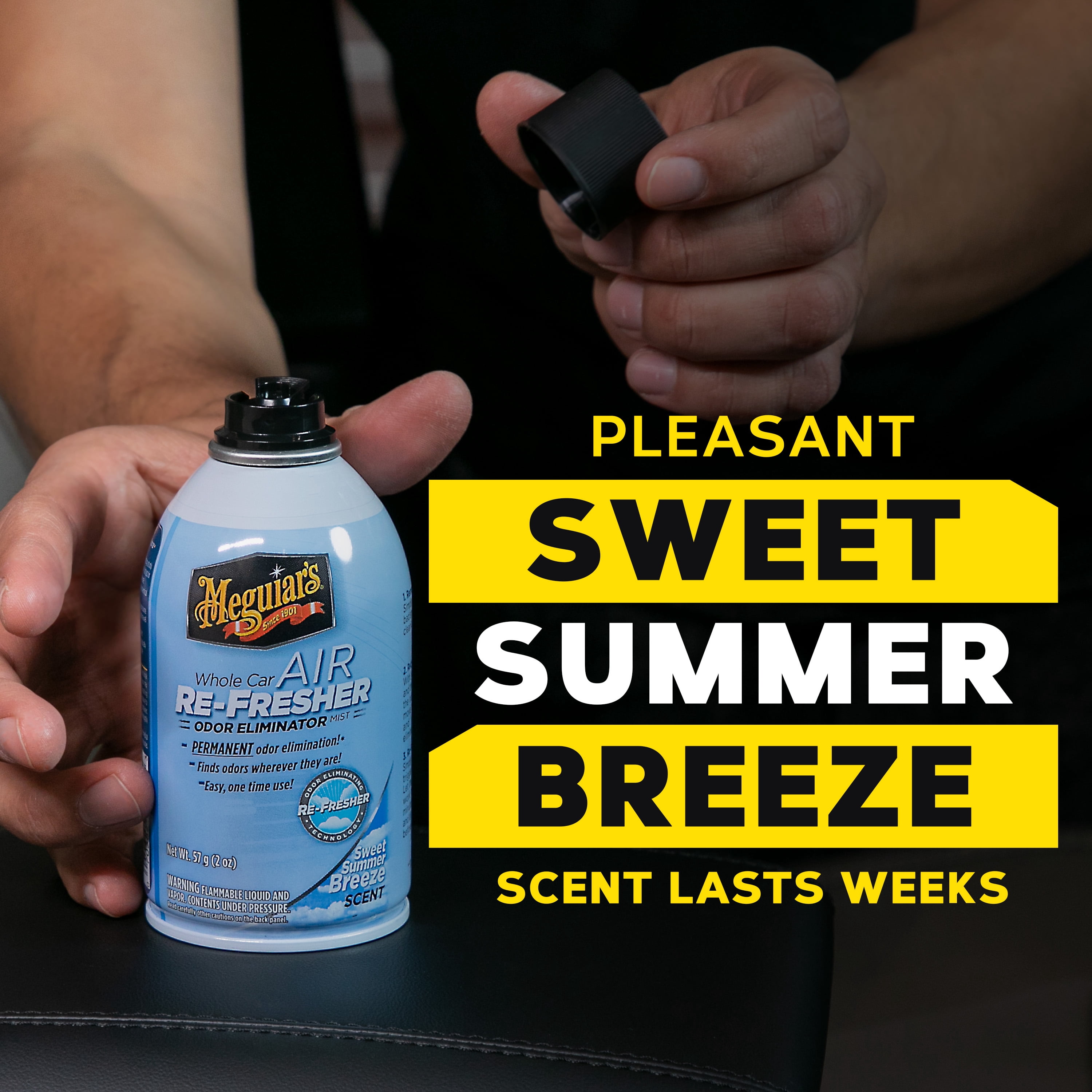 Meguiar's Whole Car Air Refresher, Odor Eliminator Spray Eliminates Strong Vehicle Odors, Summer Breeze 2 Oz Spray Bottle