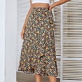 thumbnail image 5 of Summer Boho Skirts for Women Clearance Elastic Waist Ruched Floral Print Pleated Maxi Skirt 2024 Casual Flowy Swing A Line Beach Skirts, 5 of 7