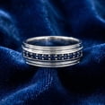 thumbnail image 5 of Pompeii 5/8Ct Blue Sapphire Band Men's Wedding Ring in White, Yellow, or Rose Gold (,), 5 of 6