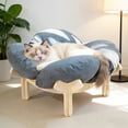 thumbnail image 5 of iFaveorr Elevated Cat Bed – Washable Flower Pet Cushion, Sturdy Wooden Frame, Heavy-Duty Lounge for Indoor Cats & Small Dogs, Gray, 5 of 7