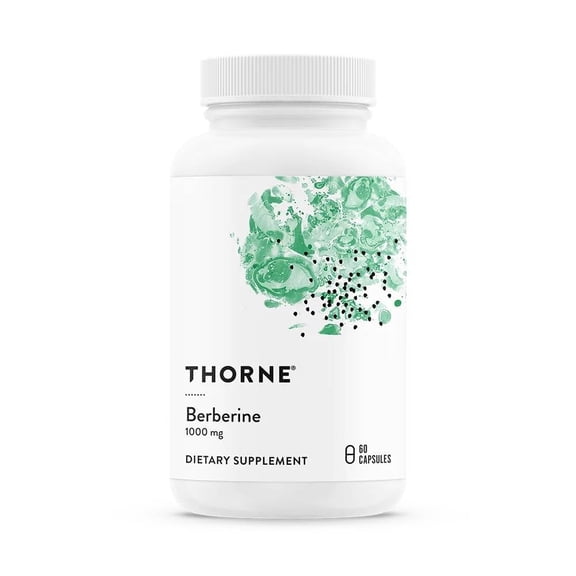 Thorne Berberine 1000 mg per Serving, Botanical Supplement, Support Heart Health, Immune System, Healthy GI, Cholesterol, Gluten-Free, Dairy-Free, 60 Capsules, 30 Servings
