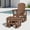 Brown W/Ottoman, variant on SERWALL Outdoor Glider Chair, HDPE Wood-Like Patio Glider Rocker All-Weather Porch Glider Black