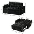 thumbnail image 7 of 3 in 1 Convertible Sleeper Sofa Bed, 53" Modern Convertible Sofa Bed with 2 Detachable Arm Pockets,Velvet Pull Out Couch with Pull Out Bed for Living Room Furniture,Black, 7 of 7