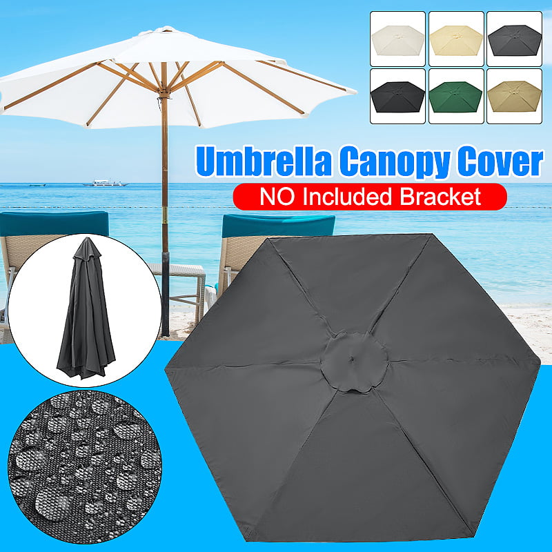 9FT Green Patio Umbrella Replacement Canopy 6 Rib Outdoor Market Garden Cover 
