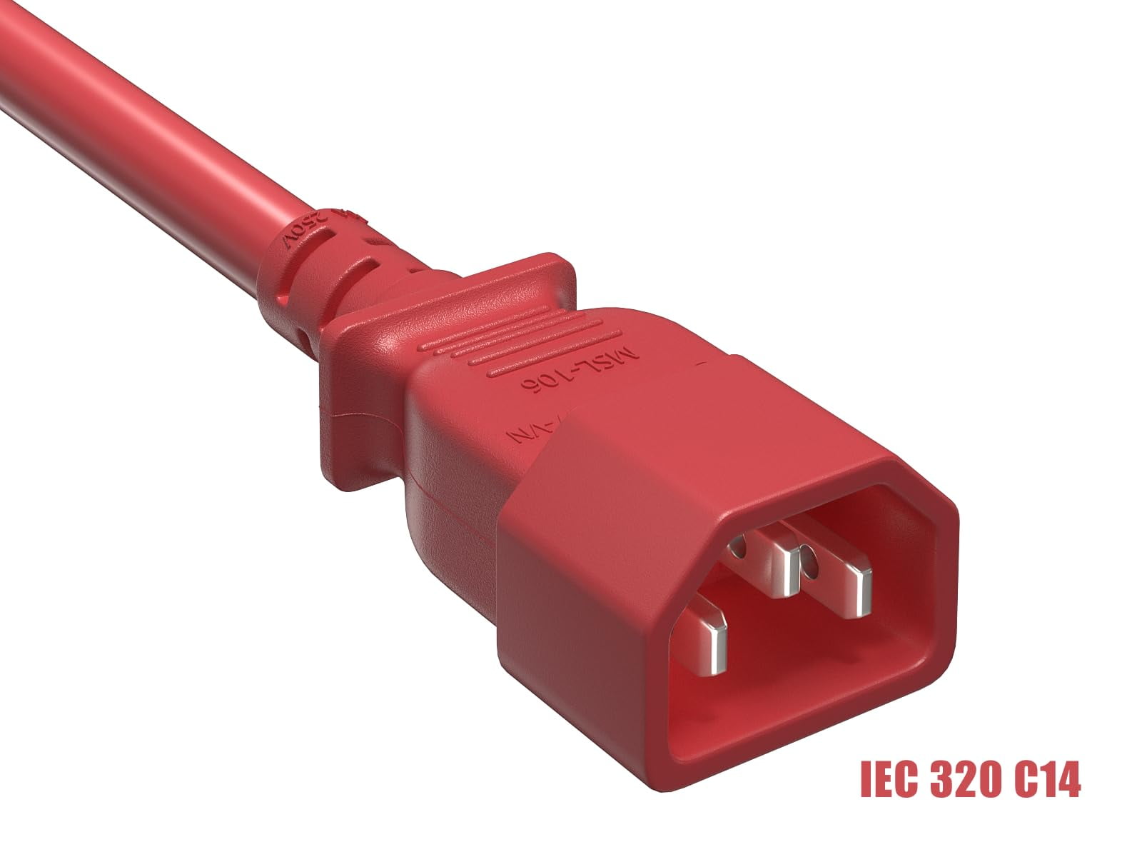 Cable Leader 15ft 14 AWG Computer Power Extension Cord IEC320 C13 to IEC320 C14, Red