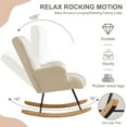 thumbnail image 2 of Nursery Rocking Chair Teddy, Upholstered Glider Rocker with High Backrest, Comfortable Stylish Accent Armchair with Padded Seat for Living Rooms, Bedrooms, Offices Ivory, 2 of 6
