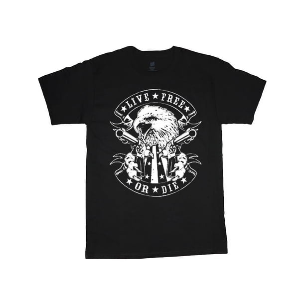 Mens Graphic Tees Live Free or Die Eagle T-shirt tee top