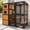 Brown, variant on Large Catio Cat Enclosure Window for Outdoor Cats, Weatherproof Cat House with Roof, Resting Platforms & Windows, Indestructible Feral Cat Shelter for Backyard - Black and Brown