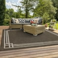 thumbnail image 2 of 7 ft. 6 in. x 9 ft. 9 in. Houston Border Indoor Outdoor Rug, Brown, 2 of 5