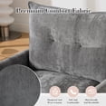 thumbnail image 5 of 360°Swivel Accent Chair, Upholstered 28''W Oversized Armchair, PAPROOS Barrel Chair Reading Armchair with Side Pockets & Cushion, Modern Accent Chair with Metal Base for Living Room Bedroom, Gray, 5 of 8