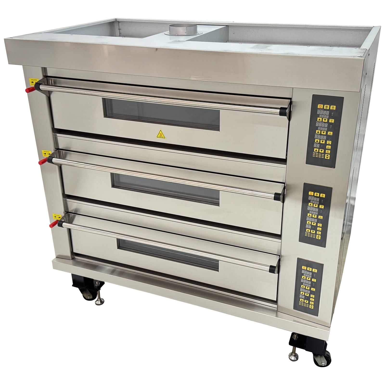 Movable Electric Triple Pizza Oven 3 Trays Bakery Cake Bread Baking Oven Equipment  220V