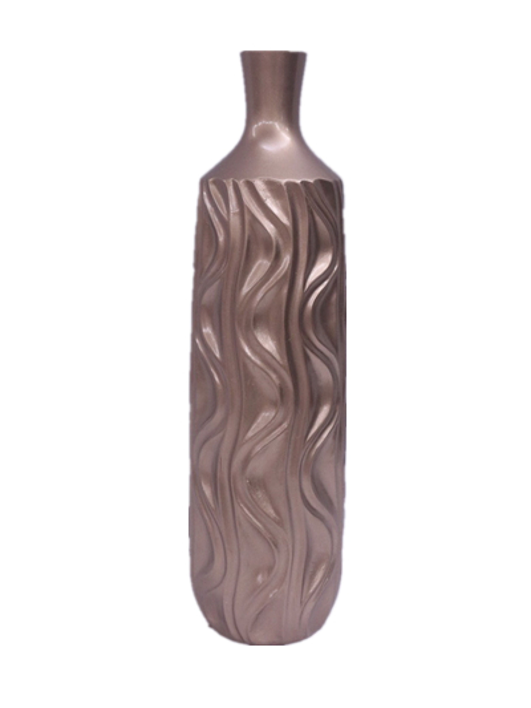 Elements 20inch Gold Embossed Decorative Wavy Resin Vase