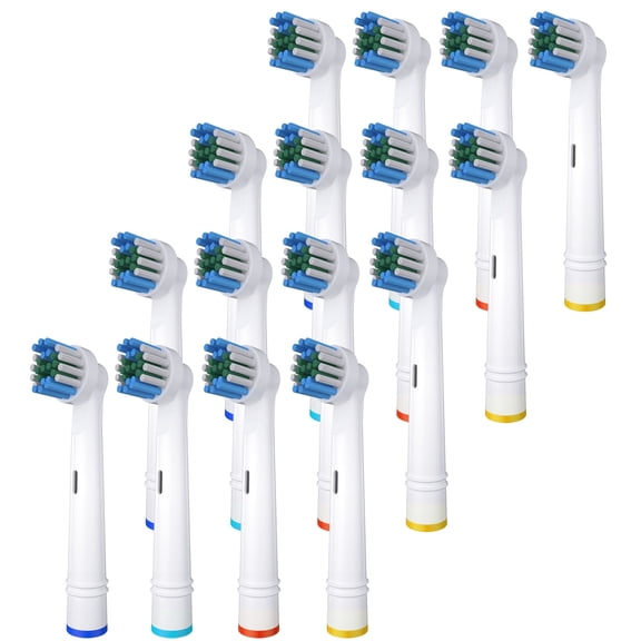 OFTY 16-Pack Replacement Brush Heads Compatible with Oral-B Electric Toothbrushes, Soft DuPont Bristles for Sensitive Gums, Blue