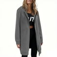 thumbnail image 2 of Atogsazn Womens Zip Up Hoodies Casual Oversized Sweatshirt for Women Lightweight Fleece Jacket Tops Outerwear with Pocket 01-Dark Gray L Fashion, 2 of 9