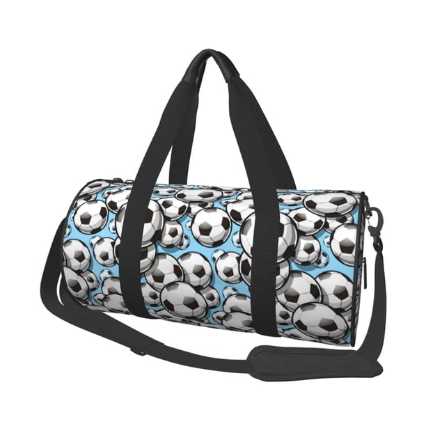 Fotbe Football Soccer Ball Bolsa Deportiva de Lona Plegable con Estampado, Bolsa de Gimnasio con Bolsillo Seco/Húmedo, Bolsa de Viaje Ultraligera de Gran Capacidad