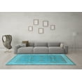 thumbnail image 3 of Ahgly Company Indoor Square Oriental Light Blue Traditional Area Rugs, 5' Square, 3 of 4