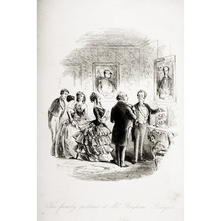 - The Family Portraits At Mr Bayham Badgers Illustration By Phiz (Hablot Knight Browne) 1815-1882 From The Book Bleak House By Charles Dickens Published London 1853 PosterPrint