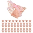 thumbnail image 1 of 50Pcs Mariposa Caja de Favor la Boda Regalos Fiesta CumpleañOs Cajas Dulces (Rosa), 1 of 5