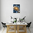 thumbnail image 7 of Vintage Floral Charm Navy Blue Abstract Flower Wall Art on Canvas, Chic Gray Decor for Bedroom & Bathroom, 12x16 inches, 7 of 7