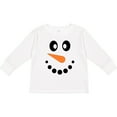 thumbnail image 3 of Inktastic Cute Smiling Snowman Face with Carrot Nose Boys or Girls Long Sleeve Toddler T-Shirt, 3 of 5