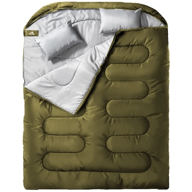 Saco de dormir MEREZA Double XL Queen Size para 2 adultos con almohada
