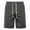 Black, variant on Men's Cotton Linen Shorts Summer Elastic Waist Drawstring Shorts Casual Solid Sports Workout Shorts Pants
