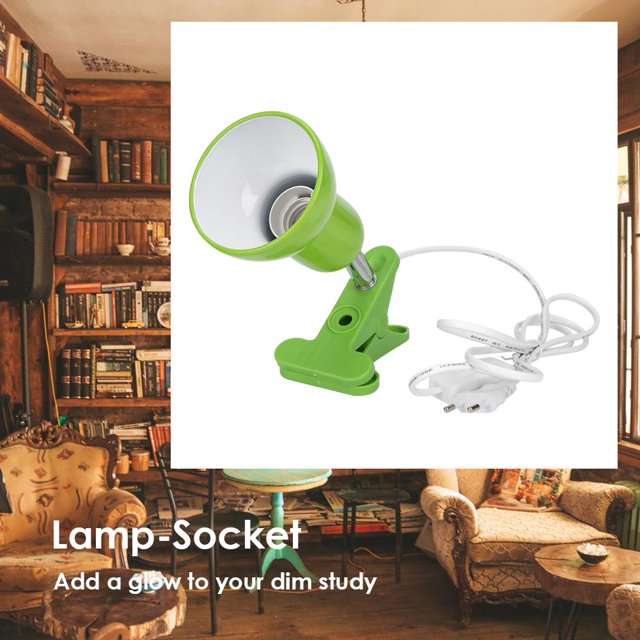 Lámpara 2pcs E27 Base de luz Reptile Clip-on Lamp Portalámparas Enchufe de la UE (Verde) Ehuebsd Para estrenar