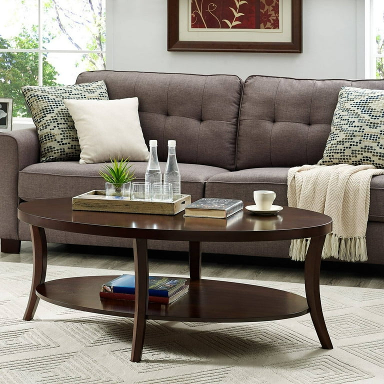 Roundhill Furniture Perth 3Pc Oval Coffee Table and End
