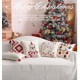 thumbnail image 2 of Lently Christmas Holiday Decorative Embroidered Throw Pillow Cover Cushion Case (A_ Square red 18x18Inch), 2 of 6