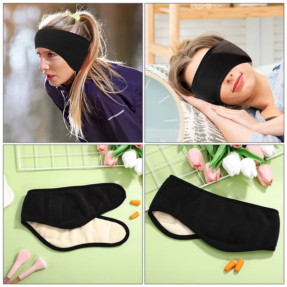 LOLIPPYY 2Pcs Black Ear Warmers for Winter Home Use Adjustable Plush Design No Ear Pressure