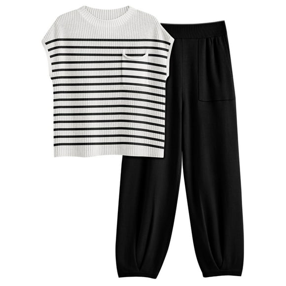 Conjunto de ropa LILLUSORY, dos conjuntos de 2 piezas para mujer, primavera y verano